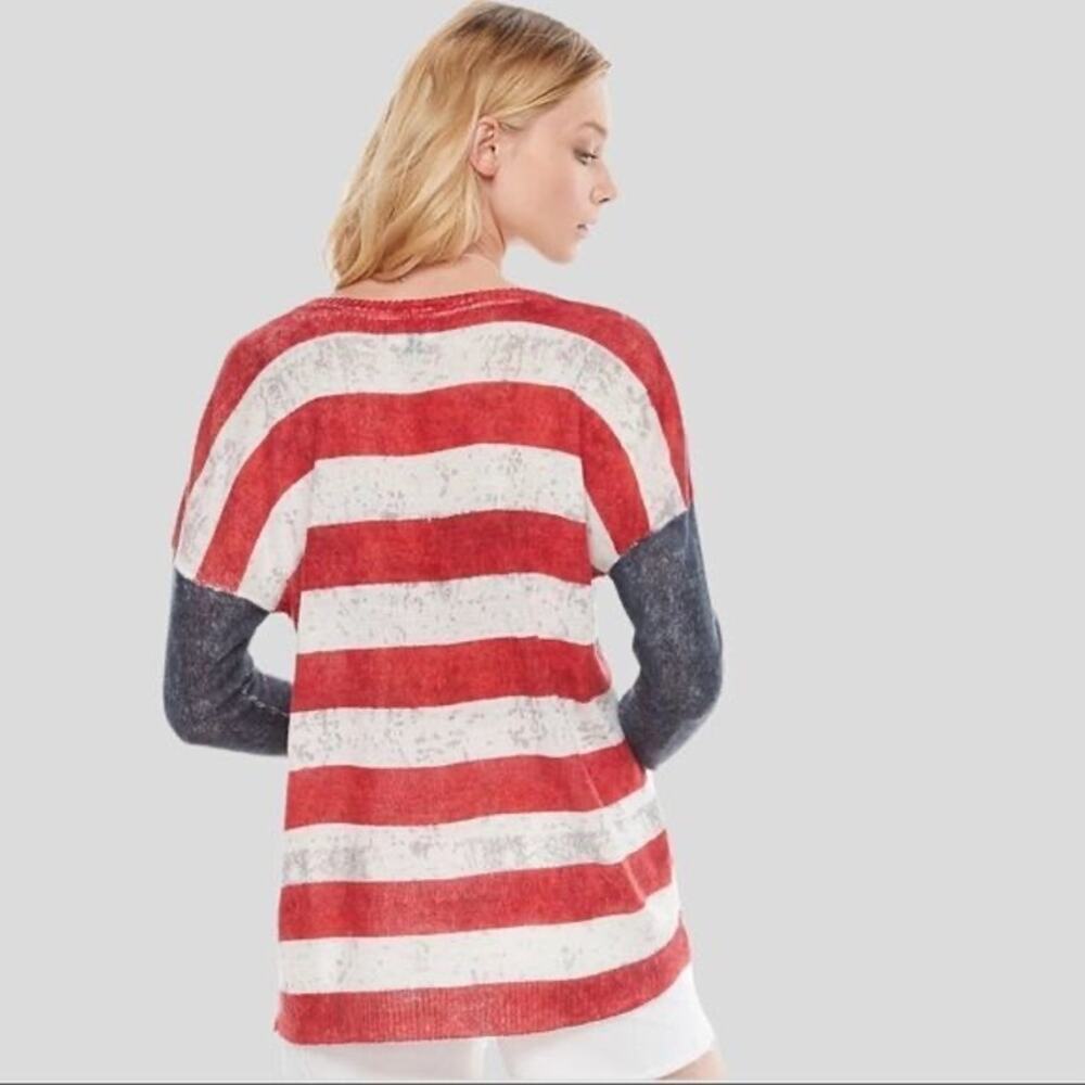 NWOT ROCK & REPUBLIC Sweater XL American USA Flag Crewneck Long Sleeve Acrylic - Picture 2 of 11